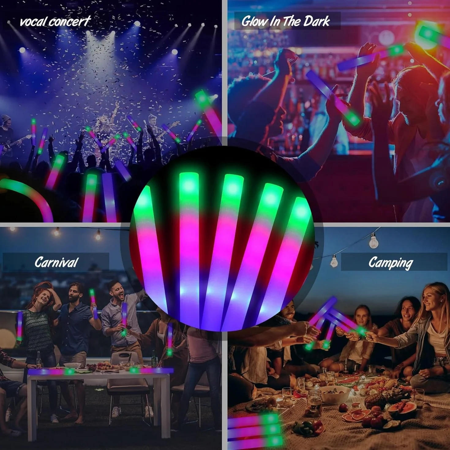 30 palos de espuma led de para conciertos, juguetes led para niños, juego de luces para fiestas, bodas, celebraciones, cumpleaños, festejos