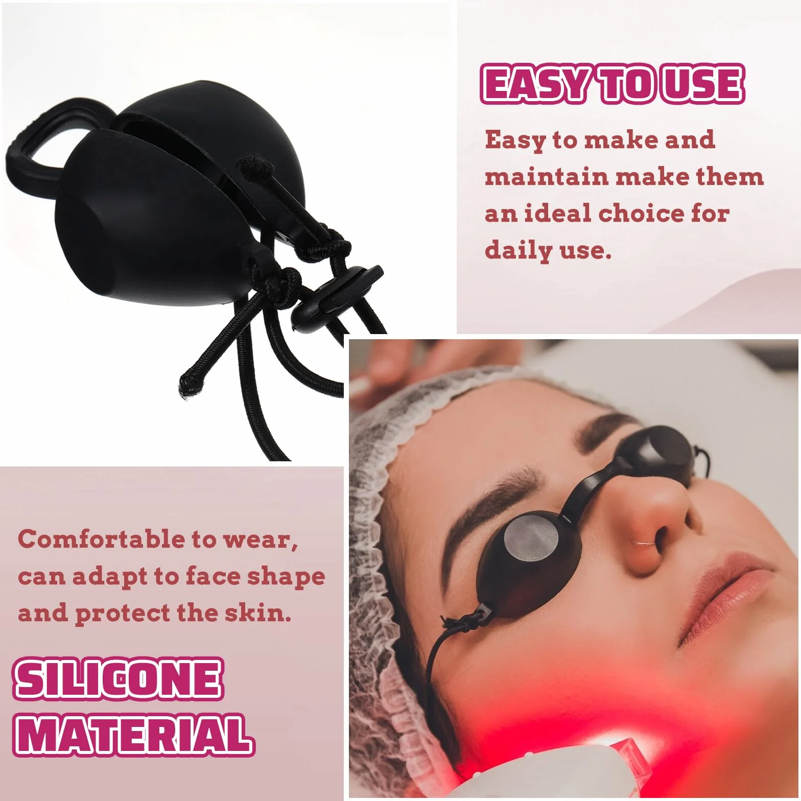 Gafas de solárium protección UV bronceado LED negro