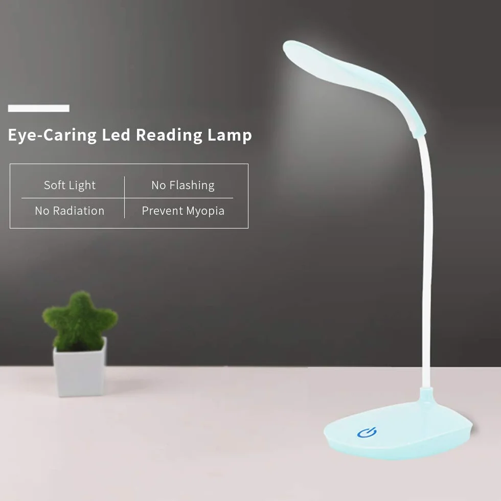 Lixada Lámpara de Escritorio LED Recargable USB Portátil Manguera Flexible Control Táctil