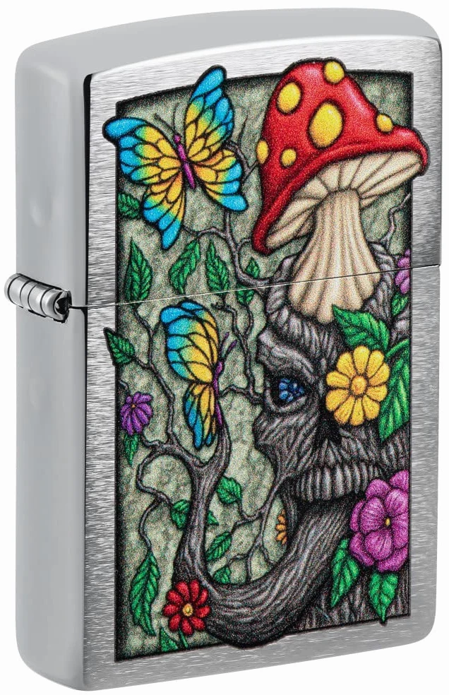 Zippo Encendedor a Prueba de Viento - Freaky Nature - Cromo Cepillado - Recargable - Reutilizable - Hecho en EEUU