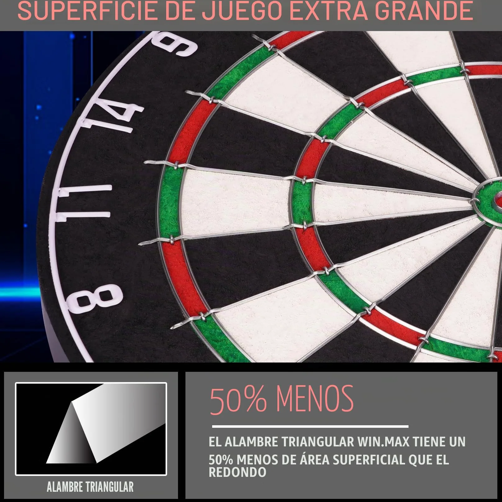 Diana de Dardos para Adultos Con Punta de Acero - 12 Dardos Con Punta de Metal Incluidos