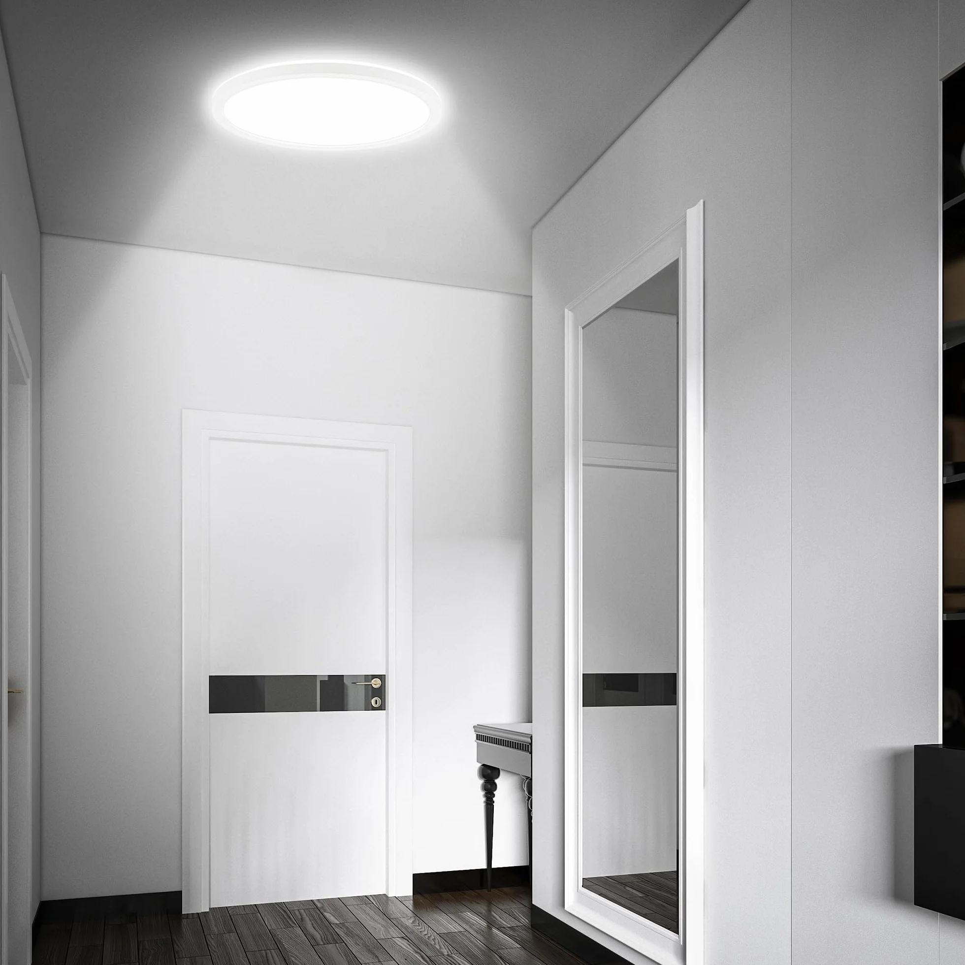 BRILONER Lámpara de techo LED con detector de movimiento IP44 29x3 cm blanco neutro