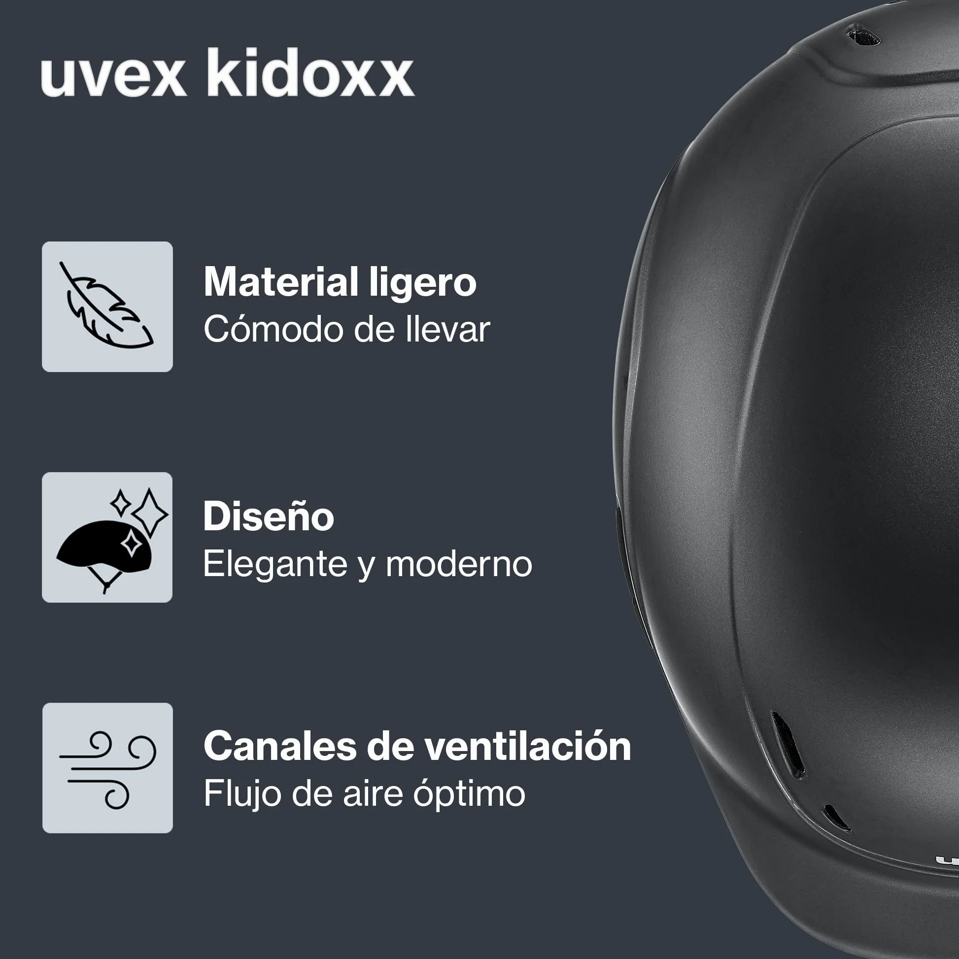 uvex kidoxx – Casco de equitación Infantil Ligero con Ajuste Individual y ventilación óptima