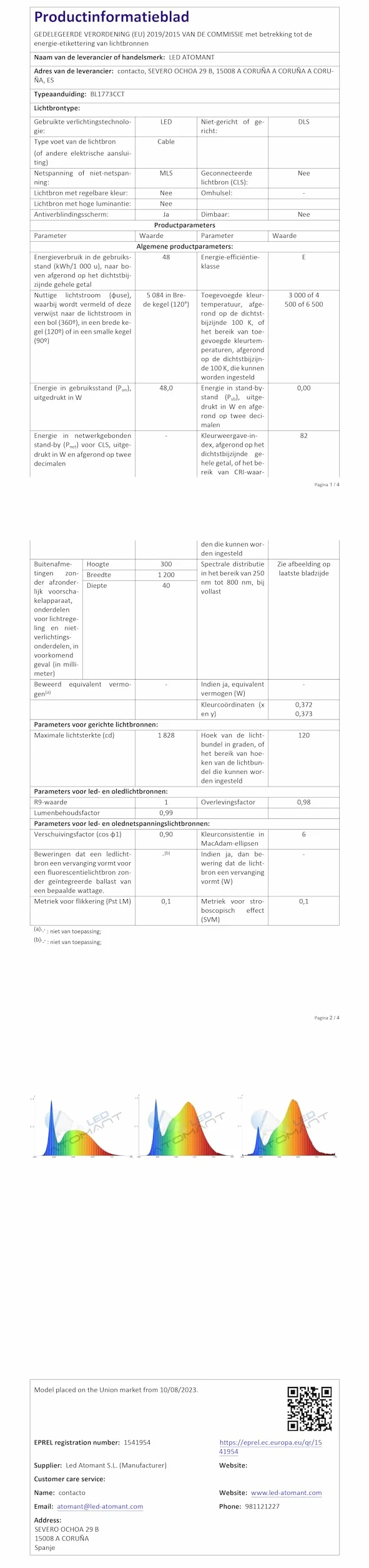 Plafon LED Panel Superficie 120x30cm 48W CCT 5000 Lumenes