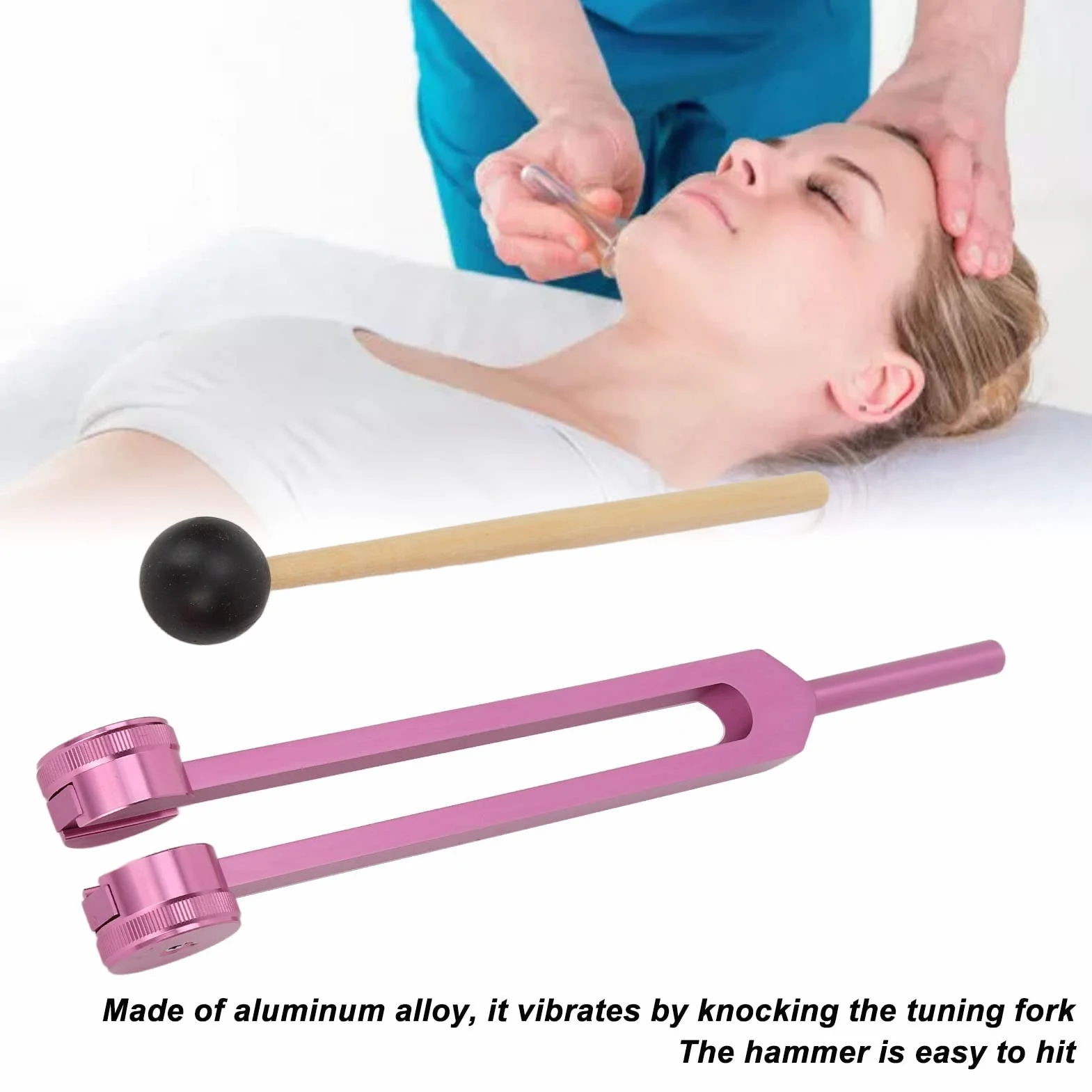 Juego de Diapasones Sanadores 128Hz de Aluminio con Llave Allen y Martillo para Yoga y Meditación
