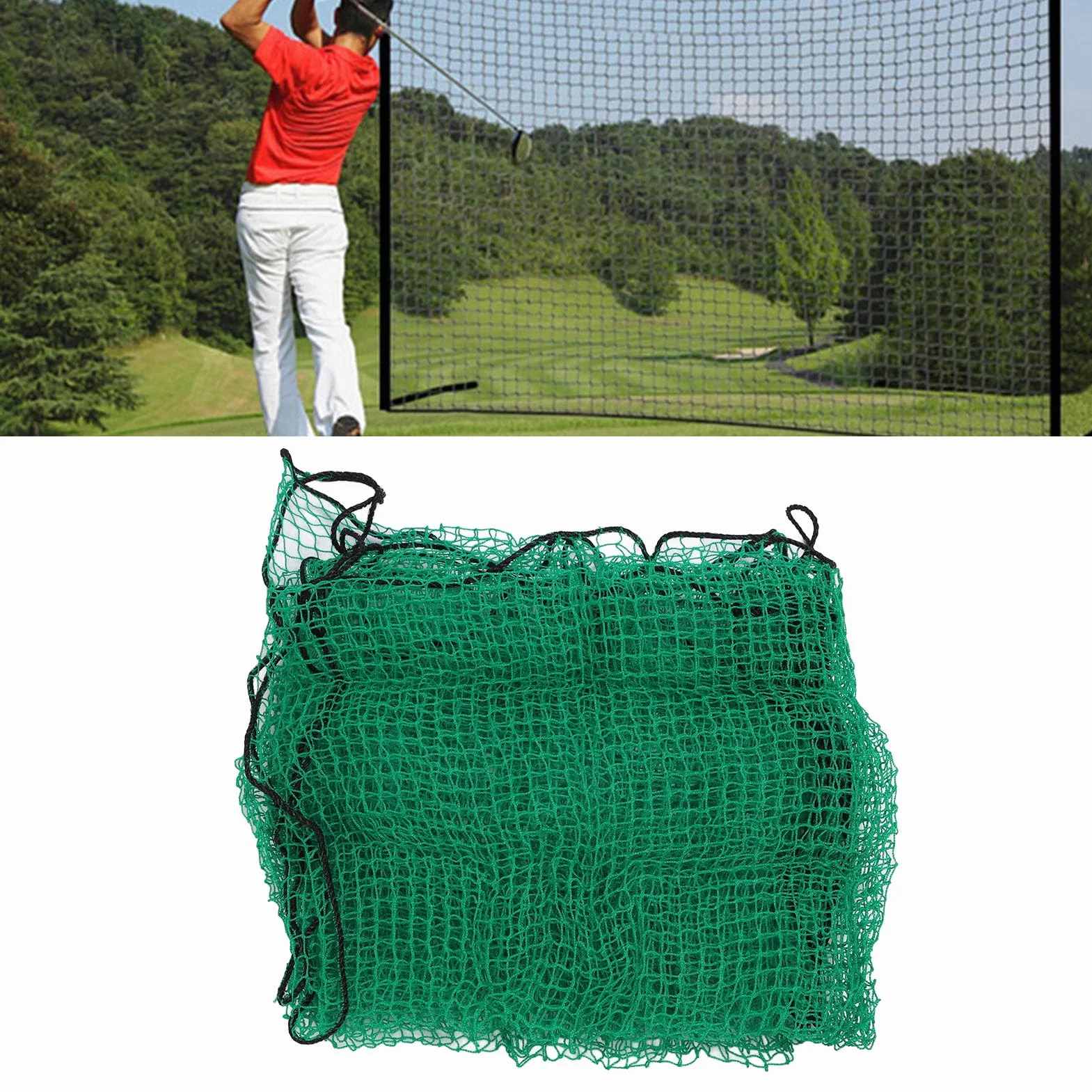 Red de Práctica de Golf 3x3m Polipropileno Verde Polietileno para Campo de Entrenamiento