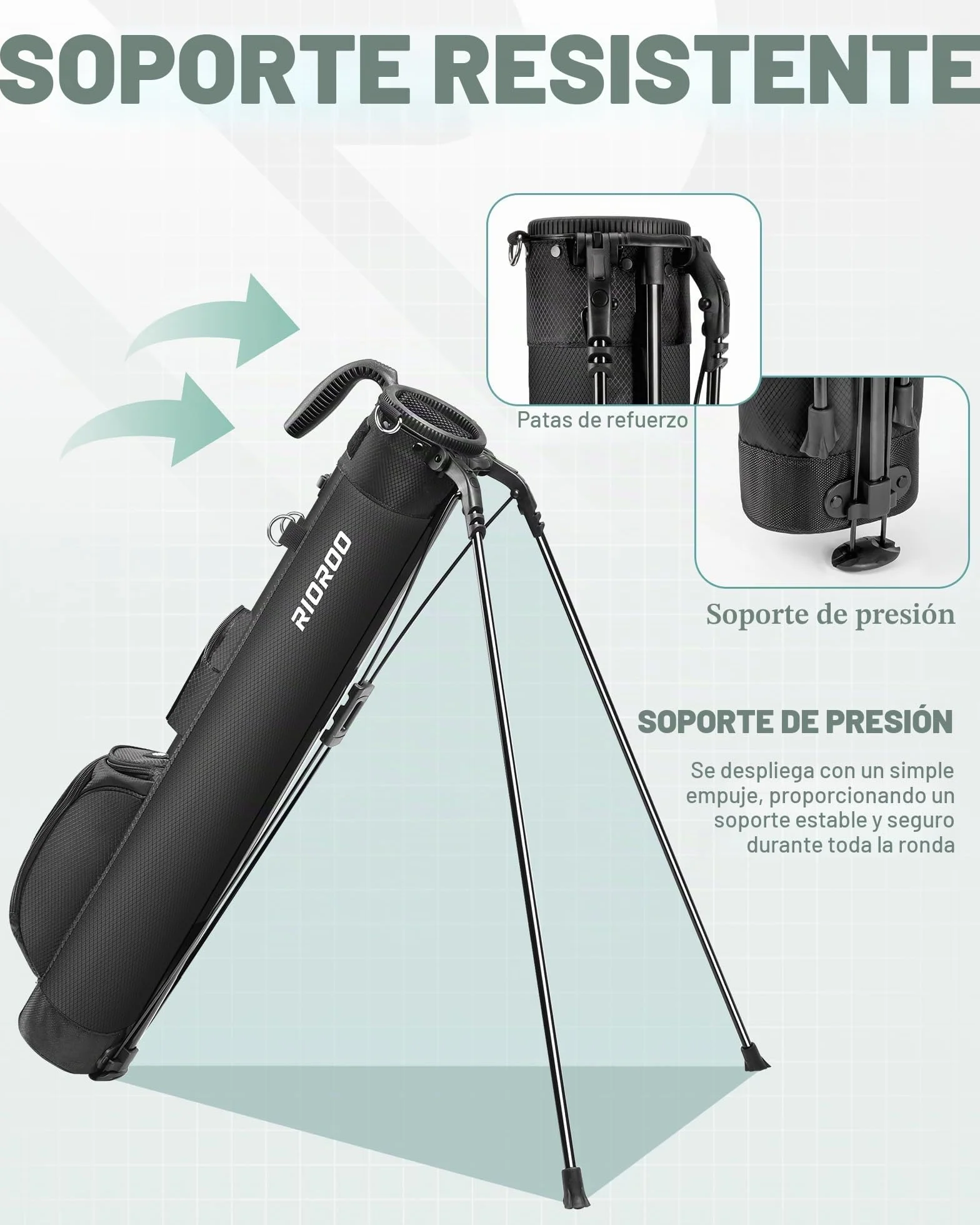 Bolsa de Golf, con Correa Divisor de 2 vías 3 Bolsillos, Bolsa Golf Ligera fácil de Llevar para el Rango de conducción, par 3 y Campos ejecutivos
