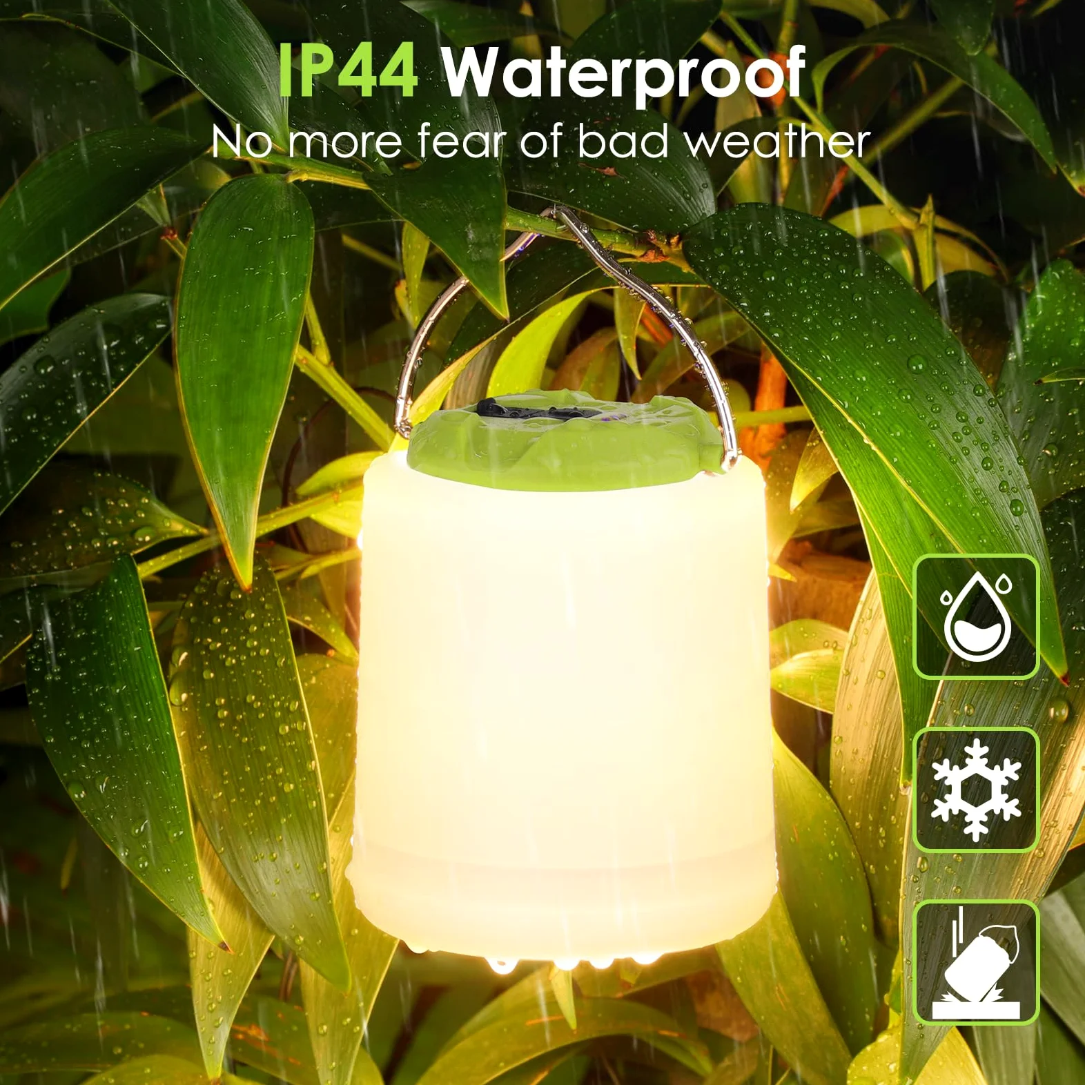 BOBKID Linterna LED de camping, luz de camping recargable, 4 modos, linternas al aire libre con 1000 lm, resistente al agua, luz de campamento de emergencia portátil para huracanes, senderismo, kits