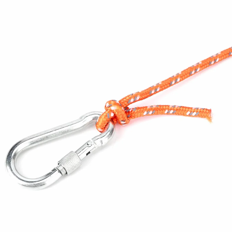Cuerda Salvavidas Reflectante de PVC de 6MM de Diámetro y 30M con Anillos de Gancho, Equipo Salvavidas para Rescate en Piscinas