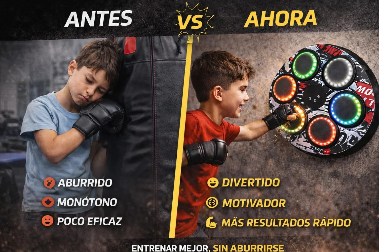 Maquina Boxeo Musical Pared, Boxeo en casa, Boxeo Pared Musical, Boxeo niños, Maquina Boxeo, Boxeo Infantil, Boxing Machine, Incluye 2 Pares de Guantes y Tablero de puntuación
