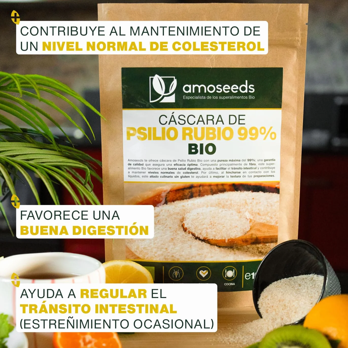 Psilio Rubio BIO 200G Cáscaras Psyllium Orgánico Máxima Pureza 99% Fibra Sin Gluten