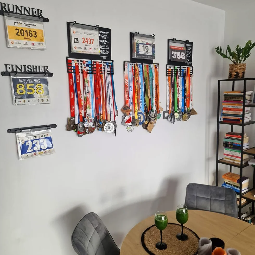 Soporte para medallas y número de inicio 40 x 35 cm para correr