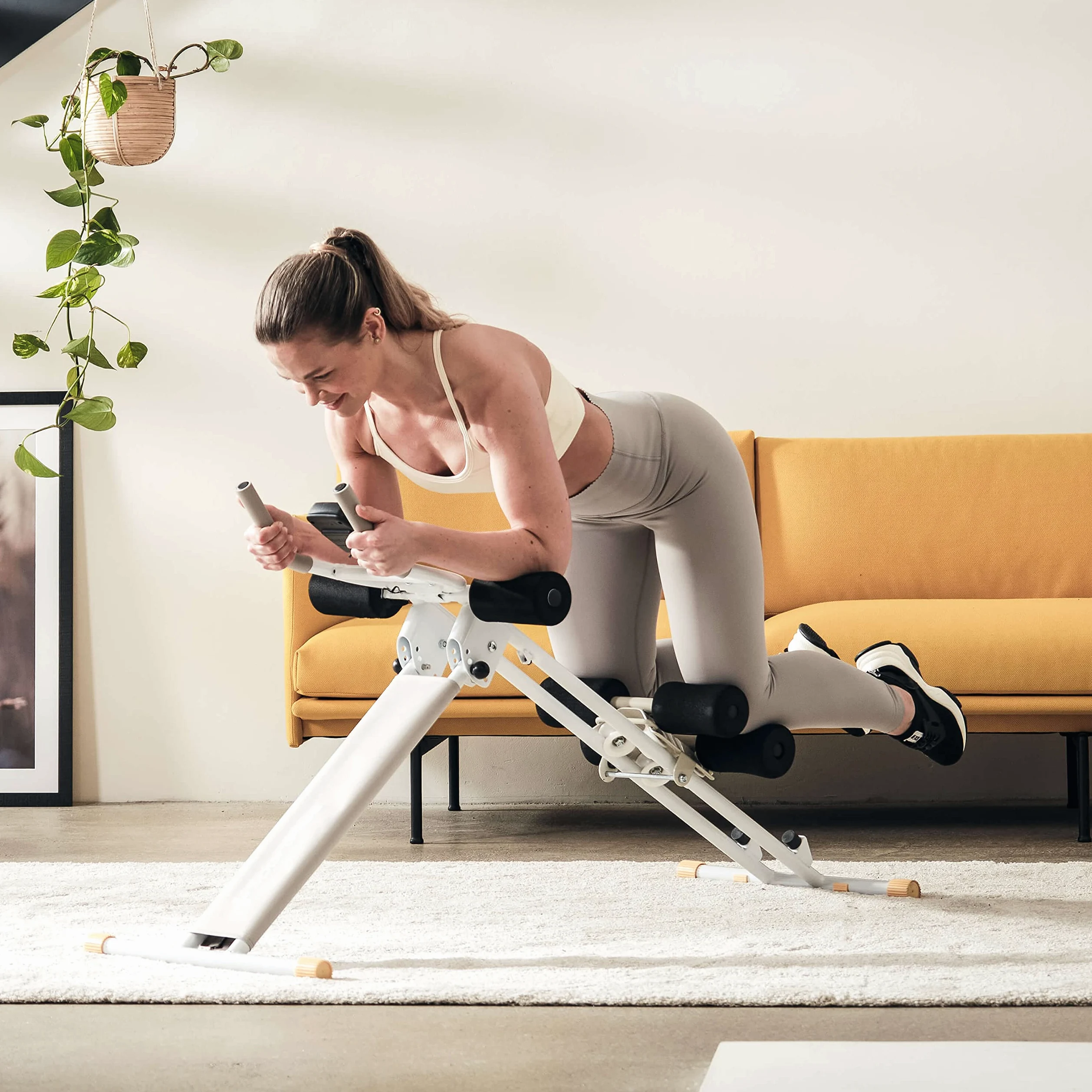 SportPlus Abdominal Trainer for Home, 4 Training Angles, Foldable & Space-Saving, Padded Pads, Trains Abdominal & Back, User Weight up to 100 kg