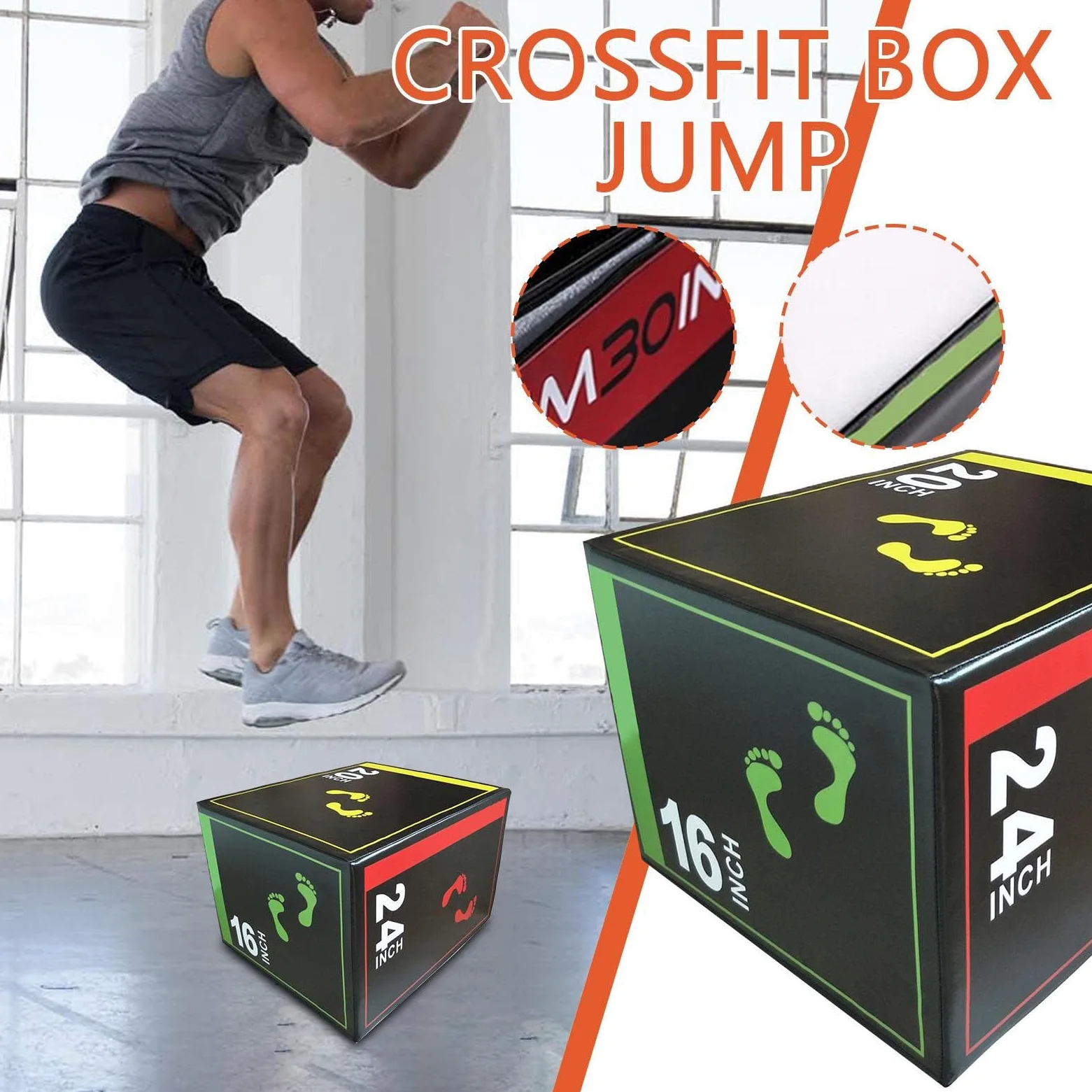 Salto de la caja de ejercicios: caja de ejercicios sin deslizamiento, Equipo de entrenamiento de equilibrio para la jóvenes jóvenes principiantes.
