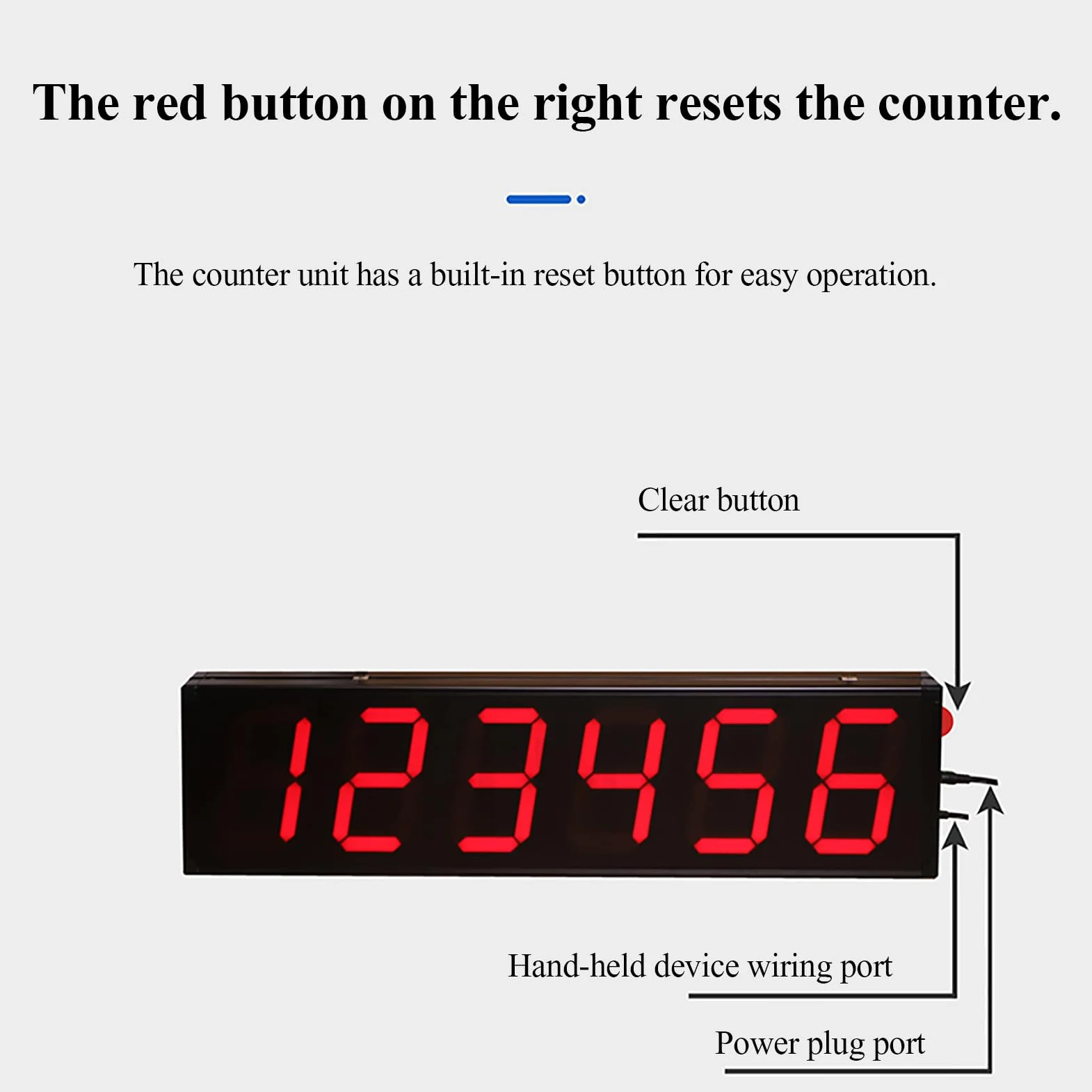 Contador Portátil con Pantalla De 4 Dígitos Y 6 Pulgadas, Contador LED Ascendente/descendente con Control Remoto Y Botones, Configuración De Número Arbitrario, Función De Memoria De Apagado