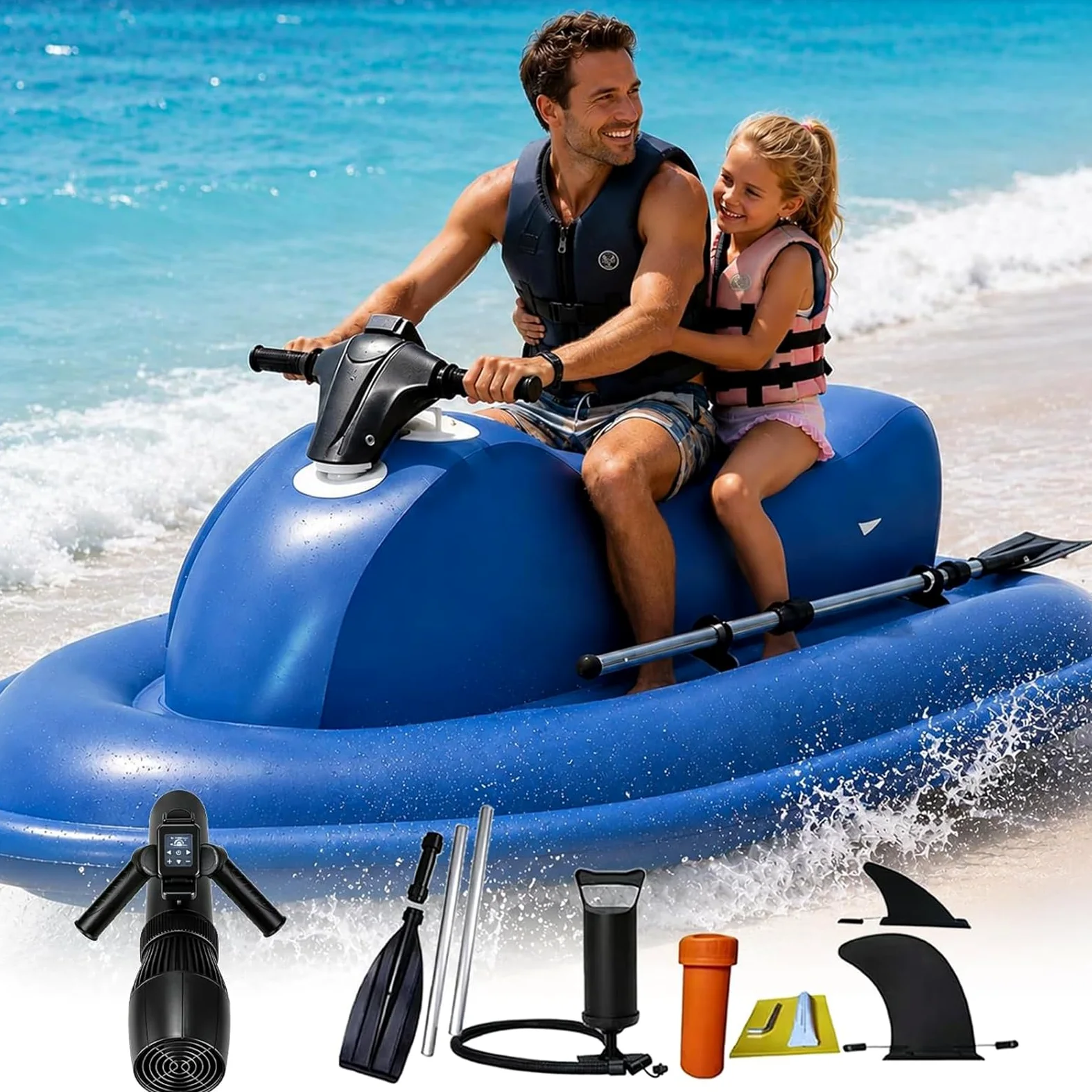Motor 500w/700w Brushless Moto De Agua Hinchable, Propulsor AcuáTico, Lancha Hinchable Electrica De Verano 150/200kg, Profundidad 30 M, Potente HéLice para Surf, Pesca Y Buceo para Adulto