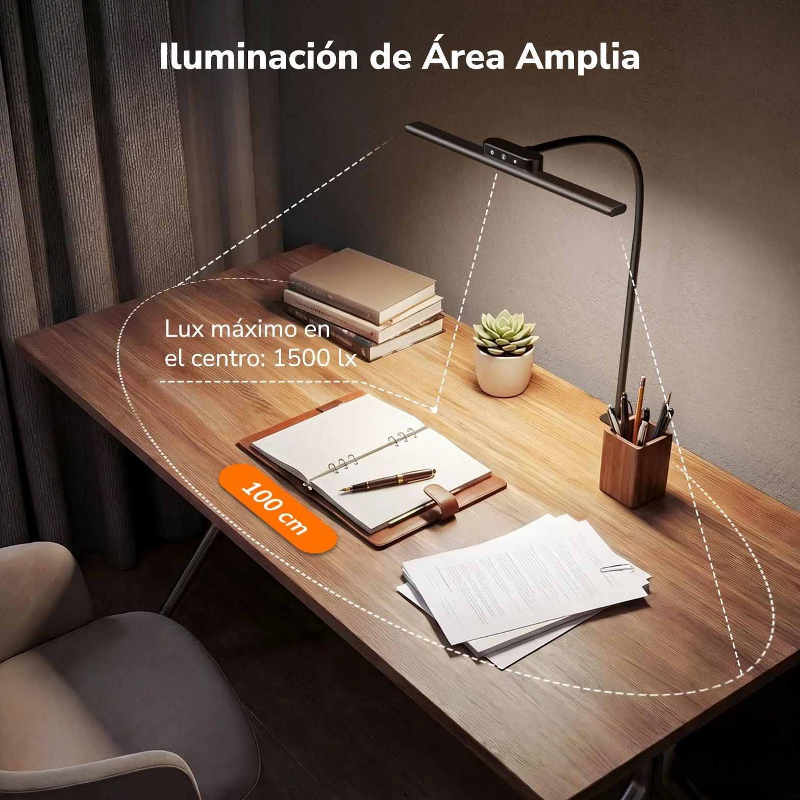 Lepro Lámpara de Escritorio Pinza LED 11W, Flexo Ajustable 5 Modos Color 5 Niveles Brillo, Cuidado Ocular, Negro