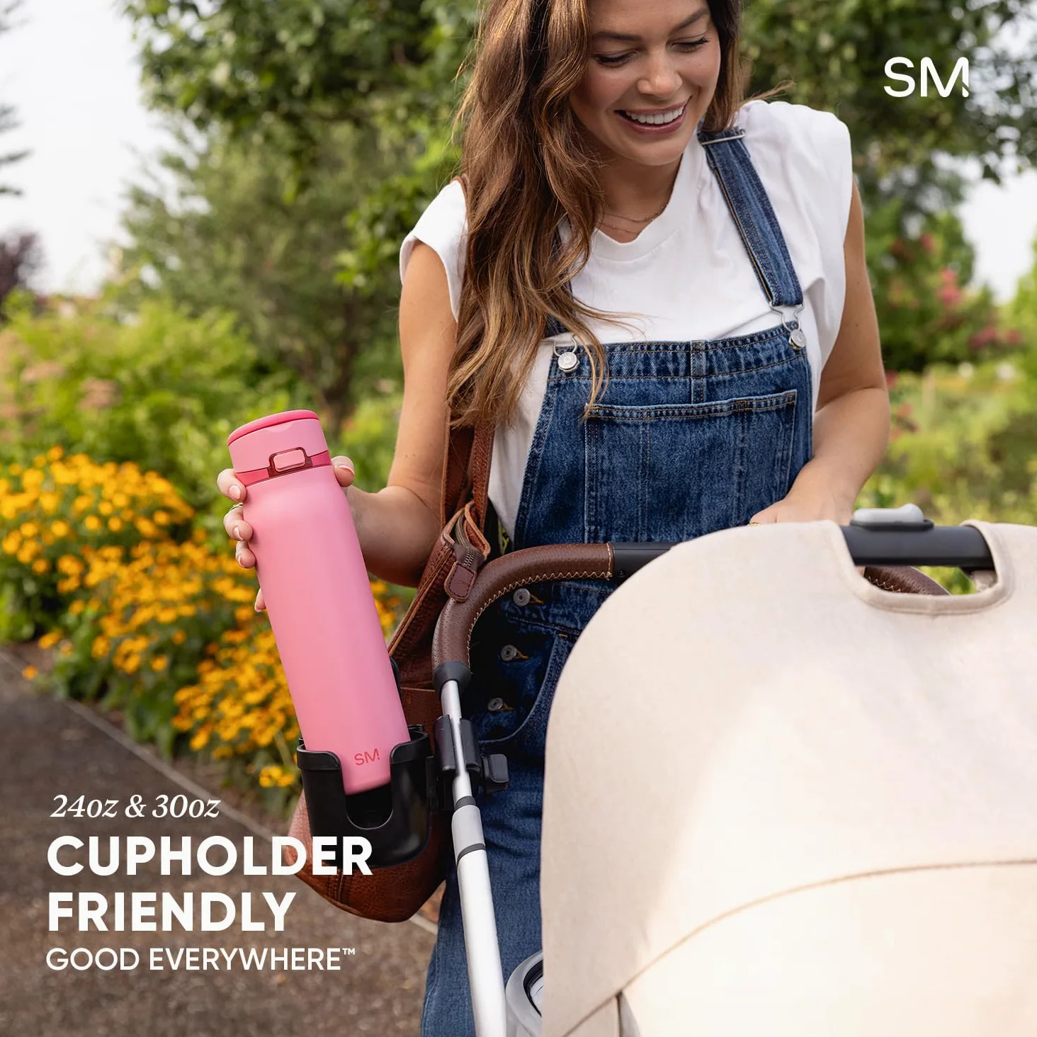 Simple Modern Mesa Loop Botella de Agua con Pajita | Botellas de Acero Inoxidable Aisladas Compatibles con Portavasos para Viajes, Deporte y Escuela| 890ml | Pink Champagne | Mesa Loop - Botella de agua aislada para escuela, deportes, viajes, a prueba de