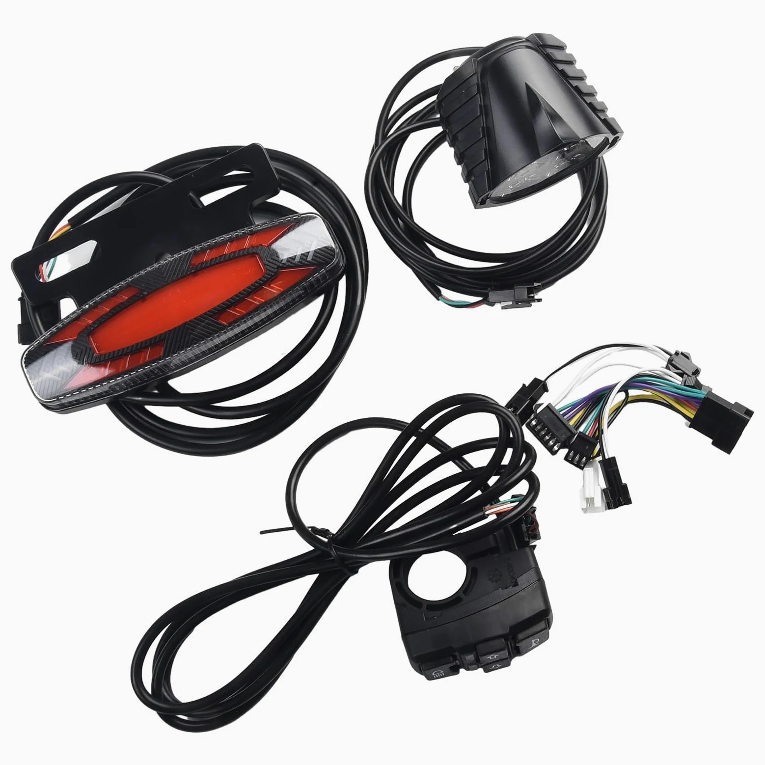 Juego de luces de bicicleta eléctrica de 36 V 48 V con señal de giro y función de freno para actualización de iluminación trasera delantera eléctrica