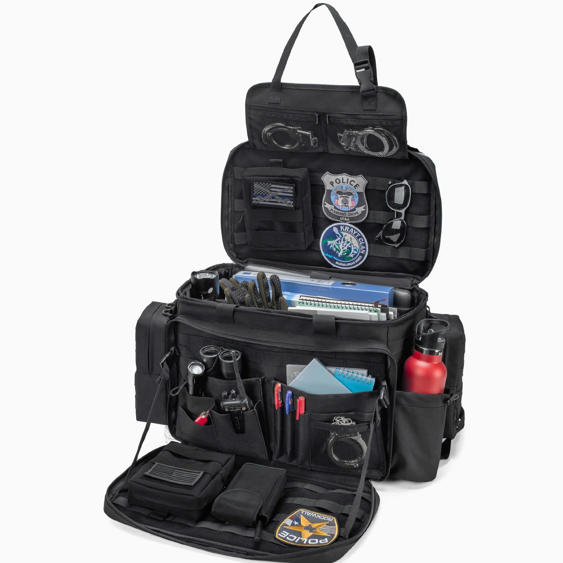 Trunab Bolsa de Patrulla Policía Bolsa Militar MOLLE Bolsa Táctica Policía, Organizador de Coche para Asiento Delantero, Bolsa Viaje Hombro con Compartimento para Laptop de 15,6