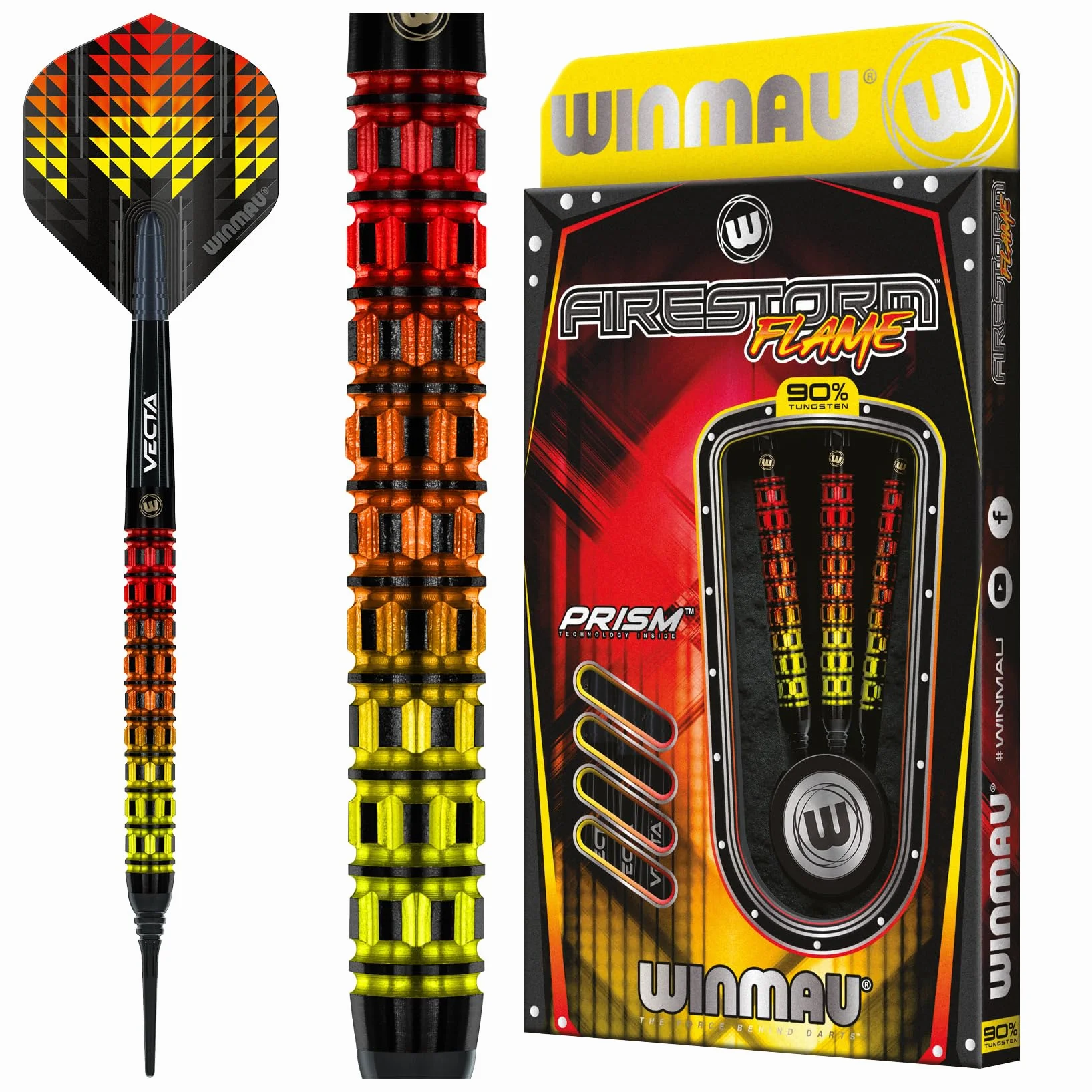 WINMAU Dardos Firestorm Flame Straight 90% 20gr