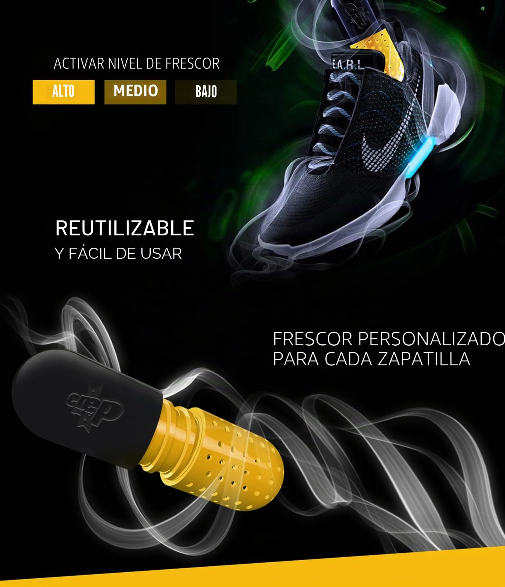 Crep Protect Pastilla refrescante Desodorante para zapatillas fragancia algodón fresco Pack de 2