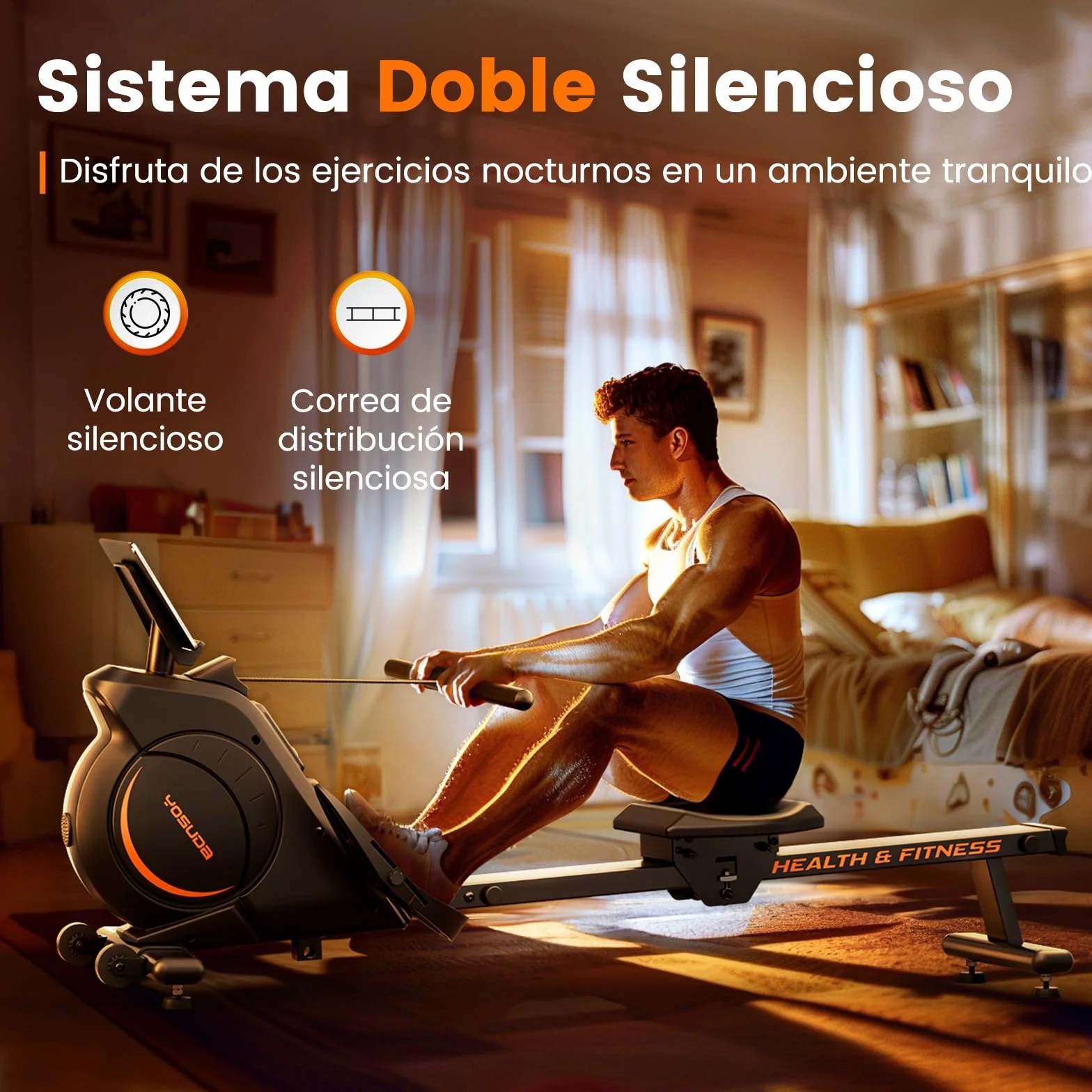 YOSUDA Máquinas de Remo para Gimnasio en casa, máquina de Remo magnética con 16 Niveles de Resistencia silenciosa y Capacidad de Peso de 159 kg, máquina de Remo para Uso doméstico con Monitor LCD