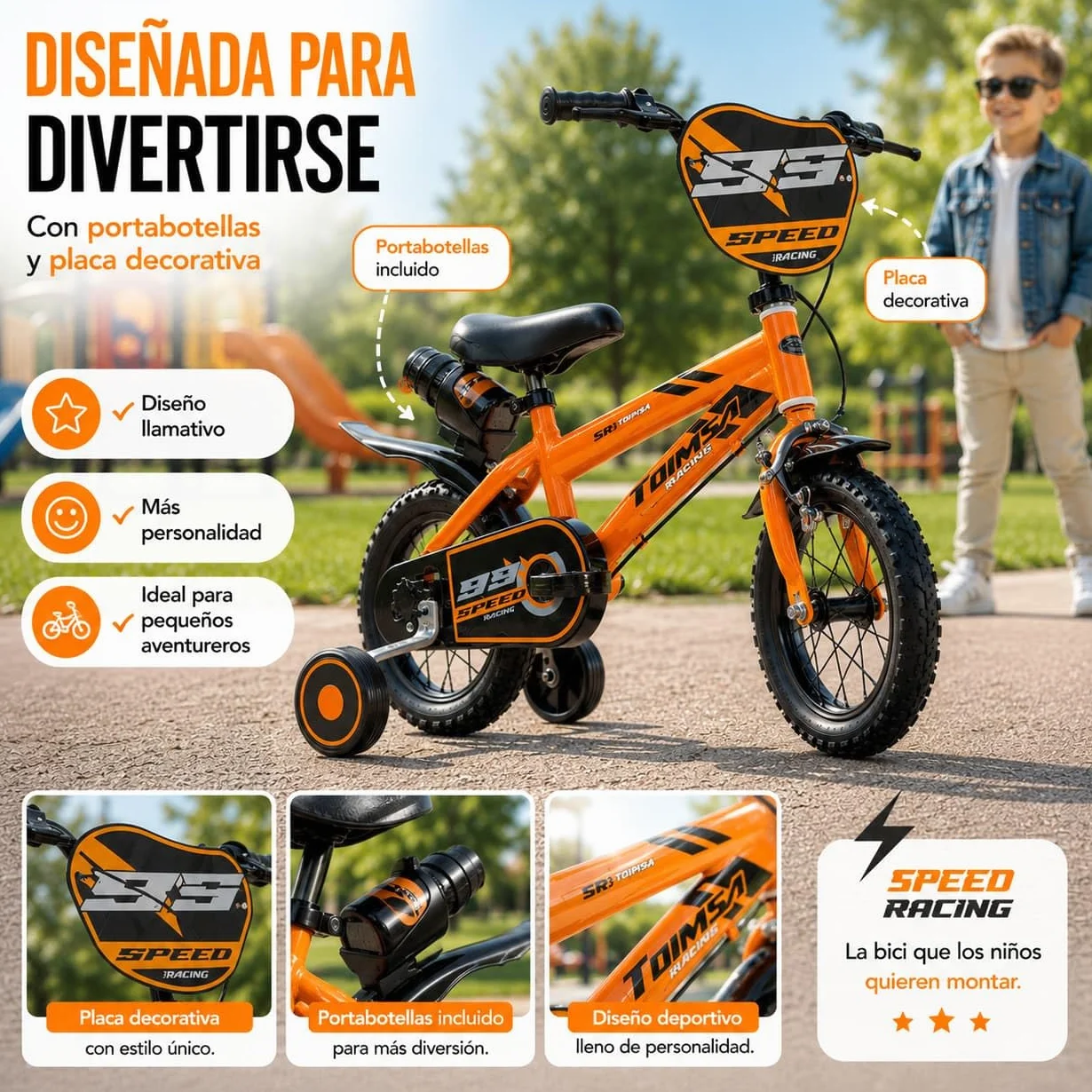 TOIMSA Bicicleta 12" Speed Racing