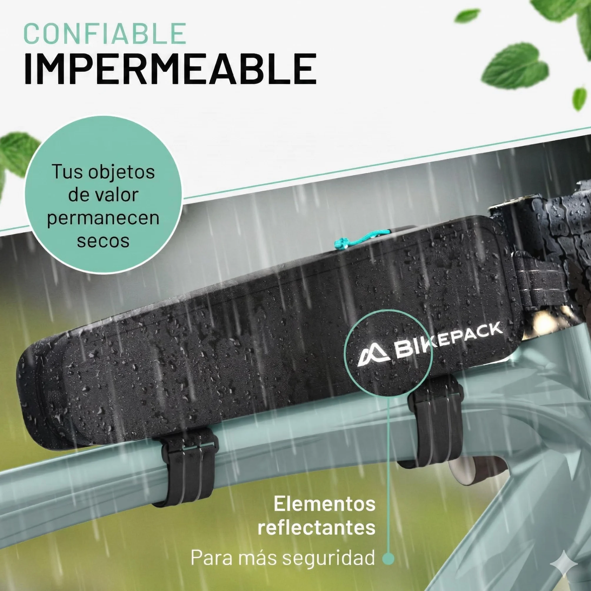 BIKEPACK Bolsa para tubo superior para bicicleta - Bolsa de tubo superior - Accesorios para bicicleta Gravel Bike - 100% impermeable