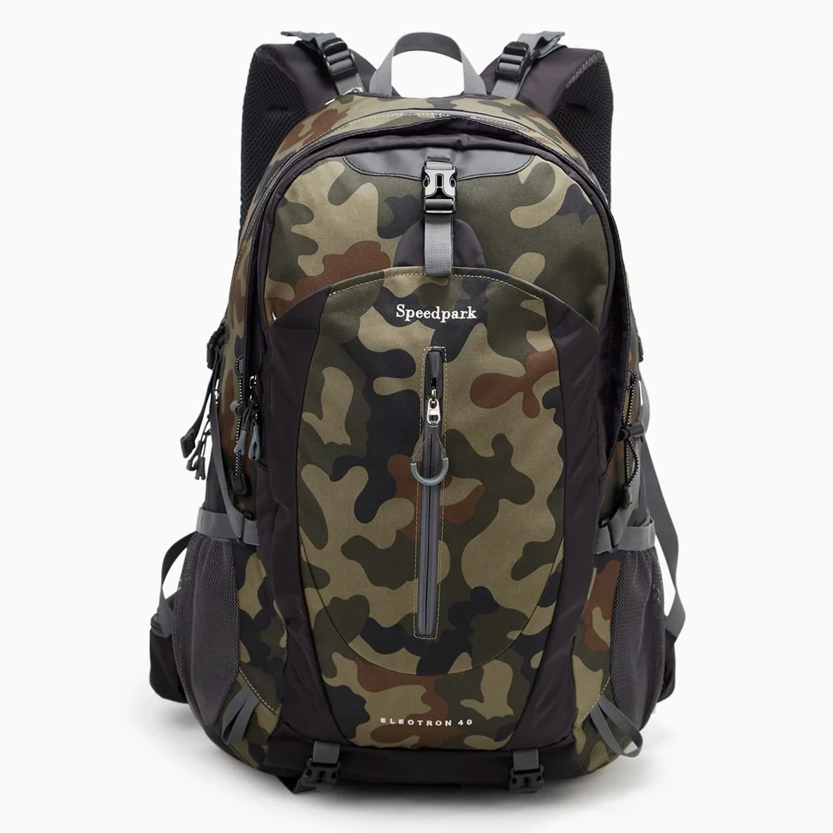 SPEEDPARK Mochila de senderismo de 40 litros, impermeable, con cubierta de lluvia, trekking, mochilas de viaje para hombres y mujeres, Camo, 40L, senderismo al aire libre, Camo, 40, Senderismo al aire