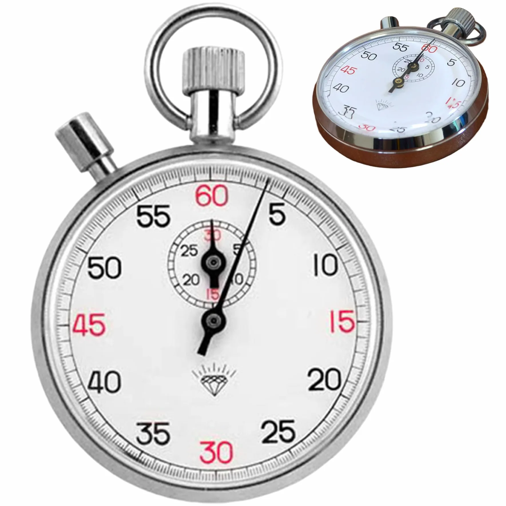 Stop Watch Stopwatch analógico mecánico de Acero Inoxidable con un Temporizador portátil para Correr, Entrenamiento y experimentos