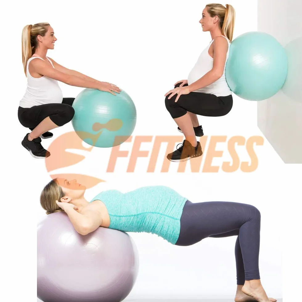 FFitness Total Body Balance Ball para gimnasia prenatal | Big Gymball (55 65 75 85 95 cm) antiestallidos para Core Stability | Ejercicios abdominales, resistencia, fortalecimiento