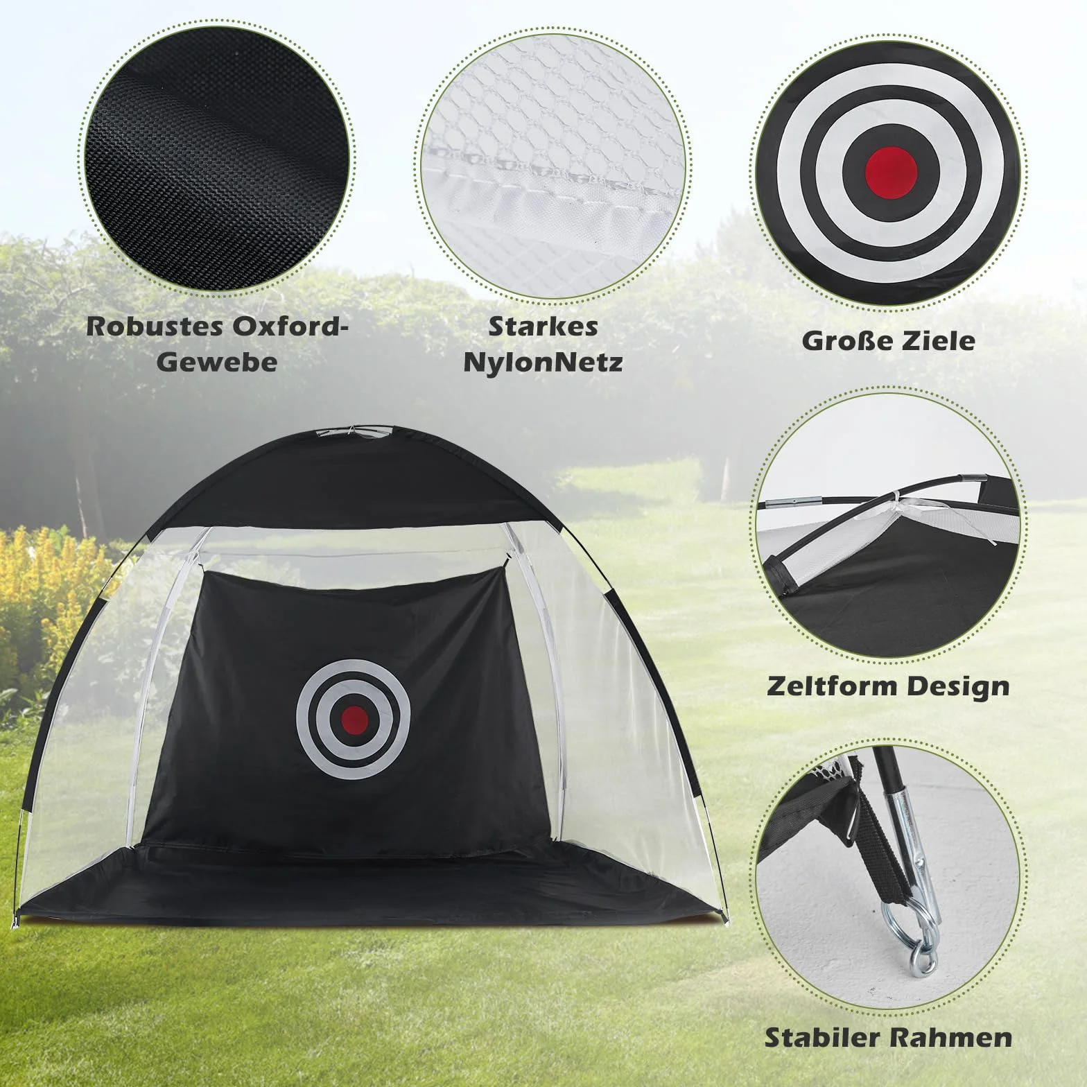 TUKAILAi Red de golf plegable de 10 x 7 pies, red de golf portátil para jardín, interior y exterior, red de práctica de golf para interior, exterior, patio trasero, red de práctica de golf todo en 1