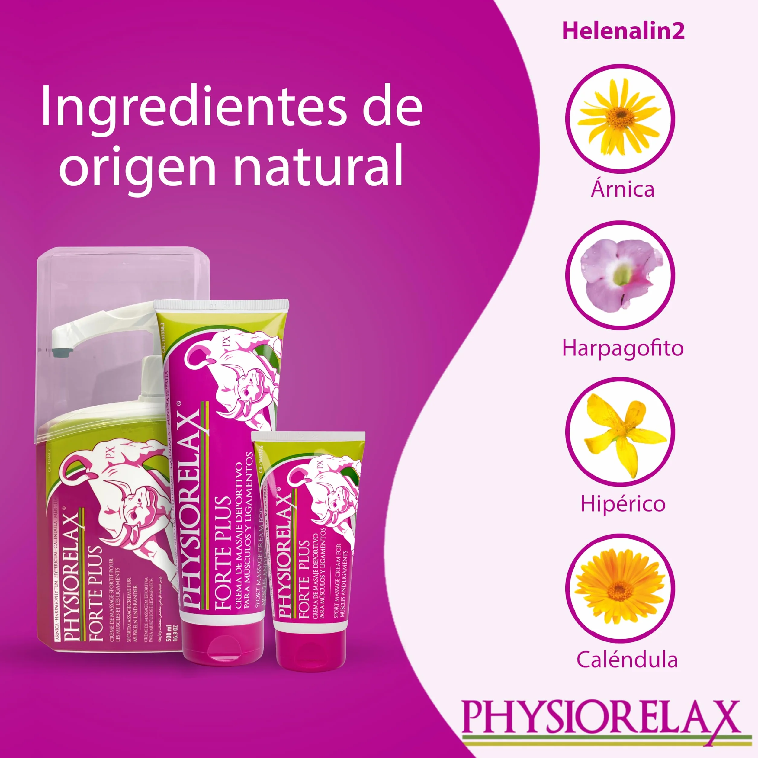 Physiorelax Forte Plus Crema de Masaje 75 ml con Árnica e Ingredientes Naturales
