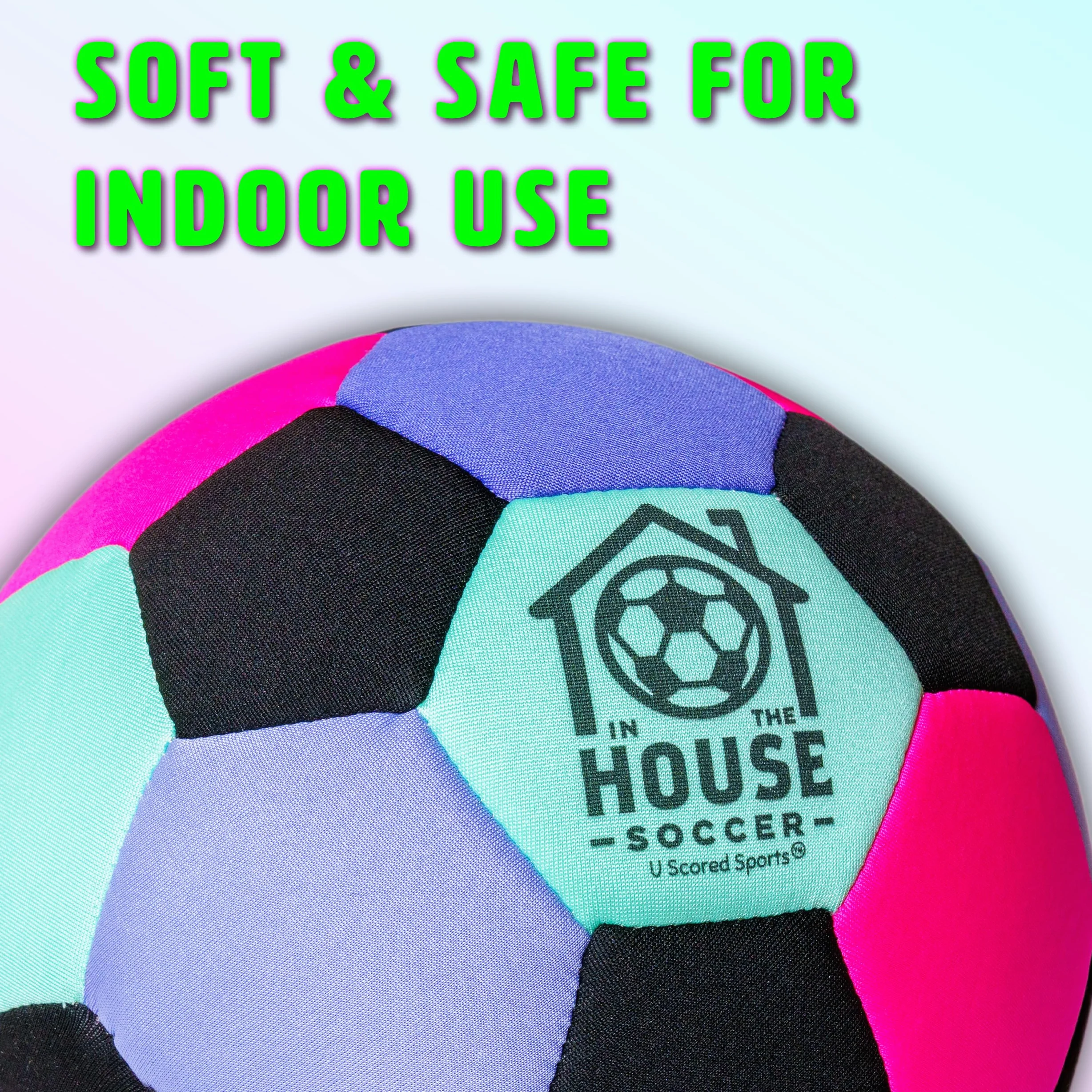 in The House - Balón de fútbol acolchado tamaño 4 para interiores para niñas (a partir de 3 años), niños (a partir de 3 años) y adultos - Lleva la práctica de fútbol a casa - Perfecto