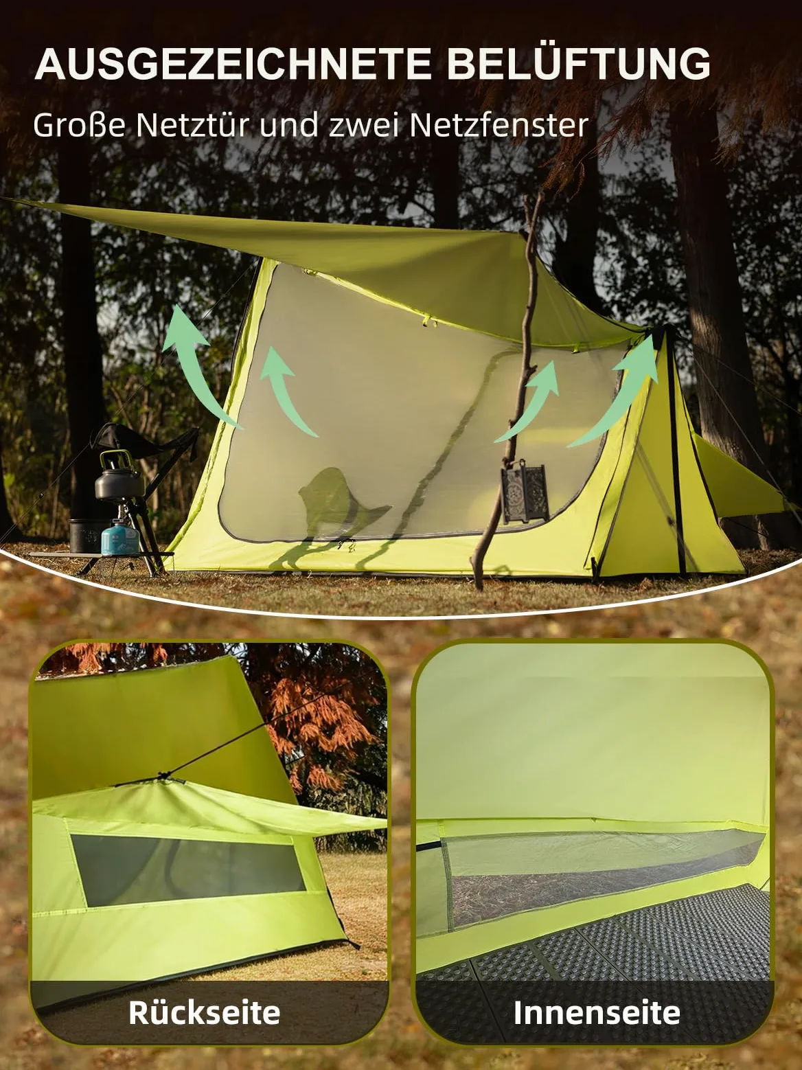 TOMOUNT Tienda de campaña ultraligera de nailon para un hombre, tamaño pequeño, 4 estaciones, resistente al agua y al viento, compacta para senderismo, camping, exterior
