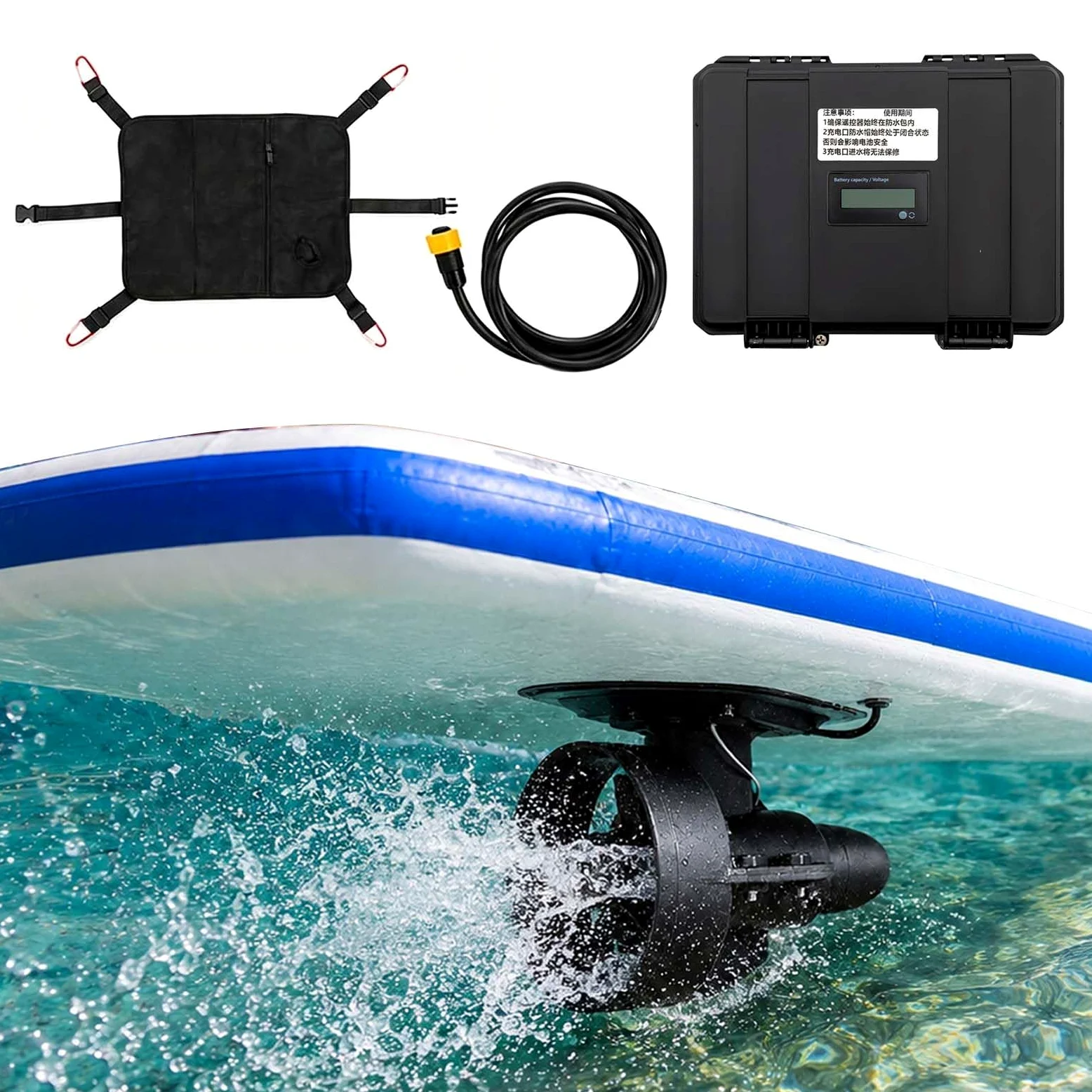Motor Eléctrico para Sup con Control Remoto, Propulsor Submarino de 12 V para Kayak y Paddle Surf, Hélice Manos Libres, 440 Libras 216W