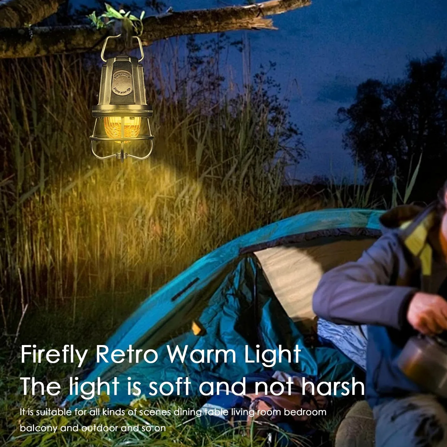 Linterna de Camping Recargable Lámpara de Supervivencia con Batería de | Linterna LED Portátil para Acampada Para Tienda, Senderismo, Cortes de Luz, Toldo, Balcó