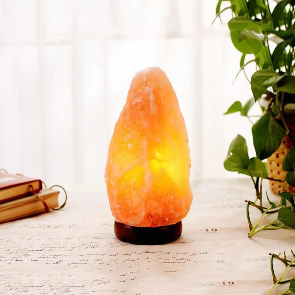 Lámpara de Sal del Himalaya Natural 1.5-2kg PLUS HOME con Bombilla LED Enchufe Europeo