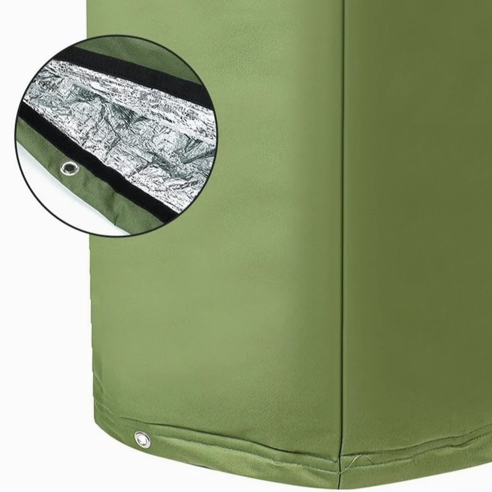 Cubierta para bomba de pozo, 50 x 50 x 86 cm, verde, aislamiento térmico para tanque para exteriores, protección anticongelante resistente a la intemperie de 5 capas, equipo de jardín para todas las