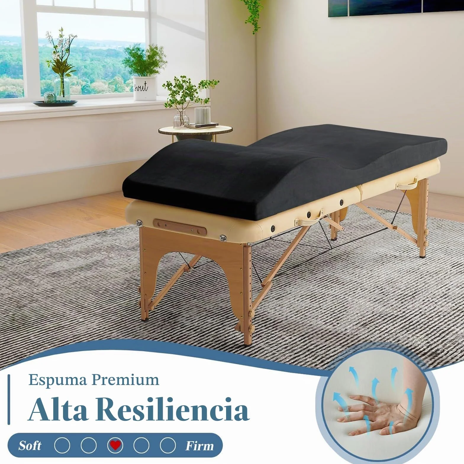 Colchón ergonómico 180 x 60 cm Espuma de Alta Densidad para Cama de Masaje SPA