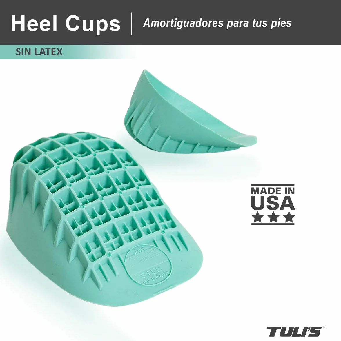 Tuli's Heavy Duty Heel Cups Taloneras Reforzadas Fascitis Plantar Absorción Impactos 1 par Mediano