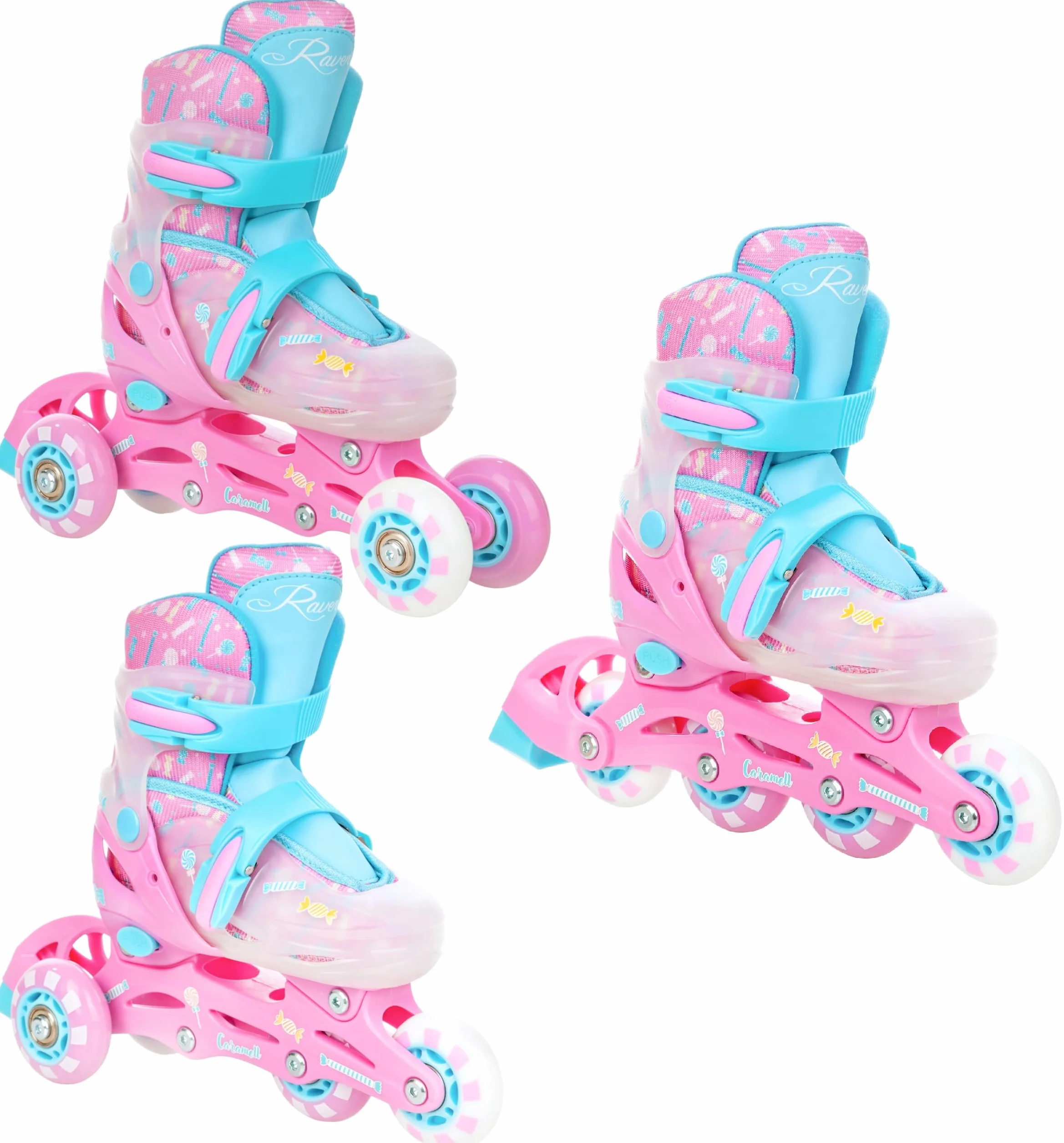 Raven - Patines para niñas y niños, Adultos - 3 en 1 con Ruedas en línea, para Aprender - Ajustables