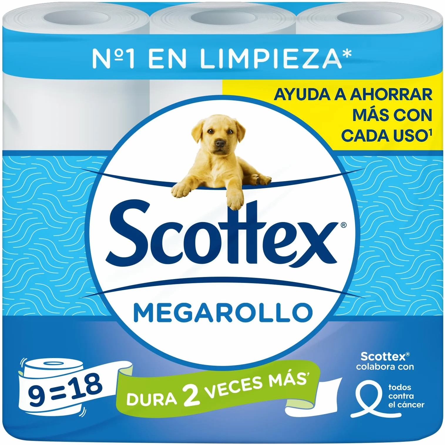 Scottex Megarollo Papel Higiénico Seco 9 rollos