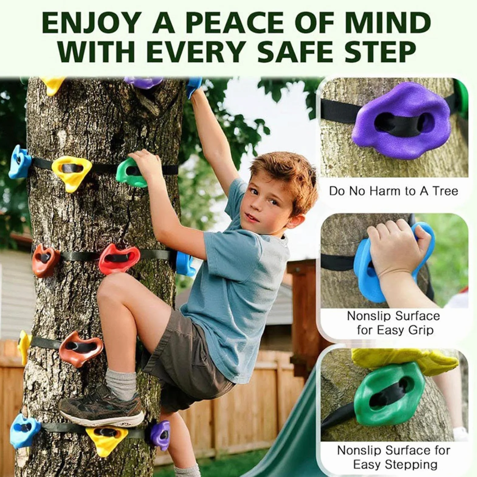 Genérico Equipos De Escalada En Árboles - Ajustables y Resistentes,Equipo de Entrenamiento para Circuito de Obstáculos,para al Aire Libre Patio Jardín Césped Muro Gimnasio Niños Niñas Familia