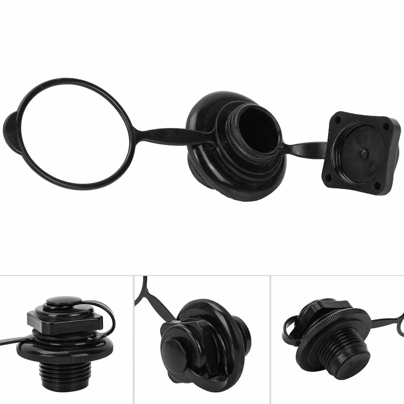 Vbest Life 23.9mm Inflable Barco de Pesca de la válvula de Aire, de plástico Negro Inflable Barco de Pesca de la válvula de Aire, Piezas de Repuesto para los Accesorios del Barco de Pesca