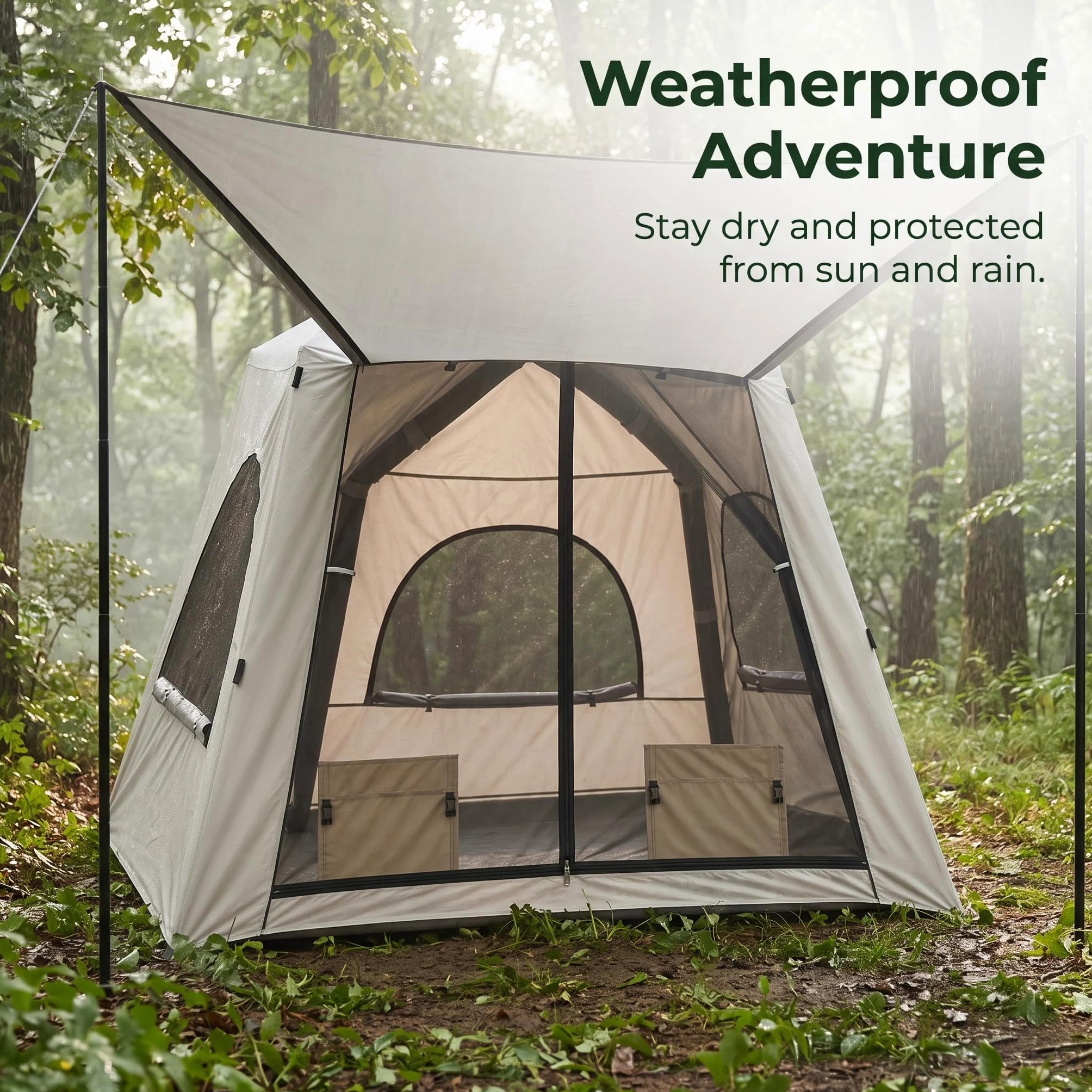 Carpa Inflable para Acampar 3 a 6, Tienda Impermeable Montaje rápido, para