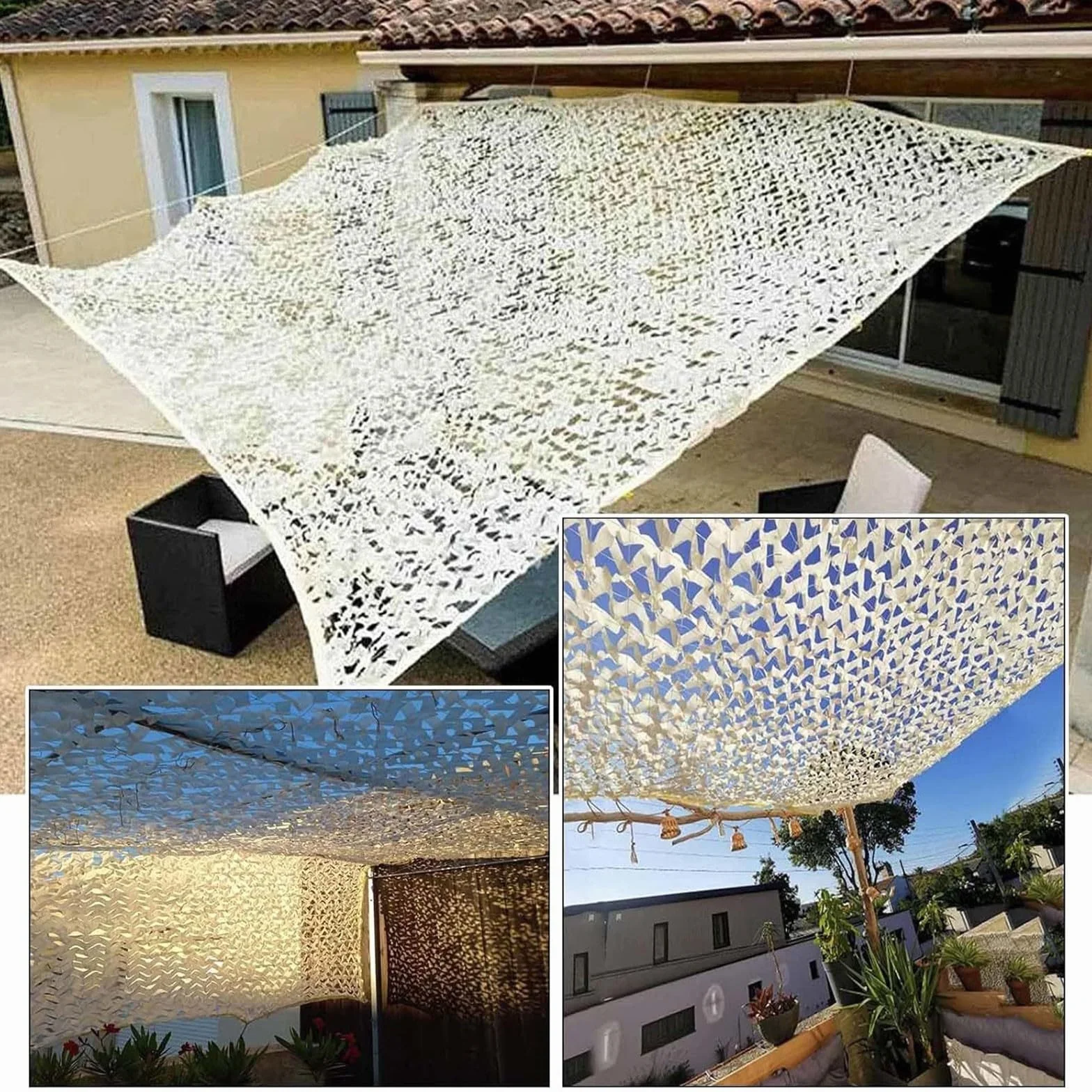 Red de Camuflaje para Parasol, 5x10m Red De Camuflaje para Caza Militar, 210D Tela Oxford Pantalla De Privacidad, para Decoración De Jardín, Sombril