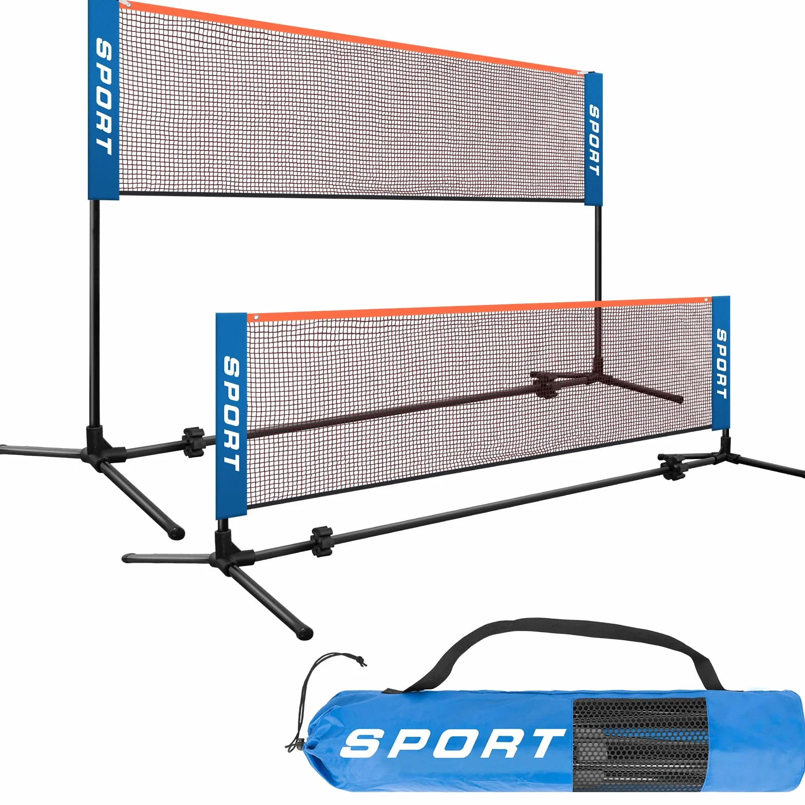 AKOZLIN Juego de red de bádminton portátil altura ajustable con postes y bolsa de transporte
