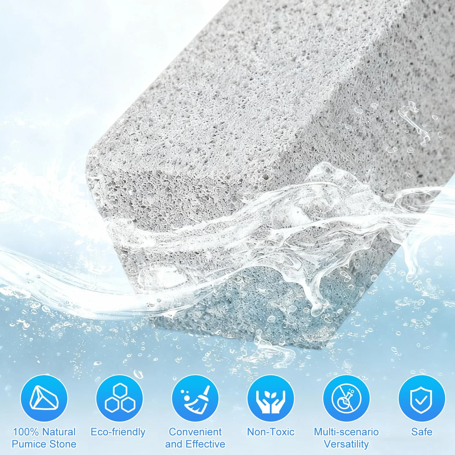 Piedra Pómez Limpiador para Inodoro Baño Cocina 4+3 Cepillos Limpia Manchas Difíciles